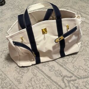 Boatkin Elegant Cream and Navy Tote Bag